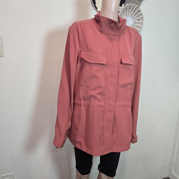 Banana Republic Women's Xl Lightweight Field Jacket Utility Rust Orange - Picture 7 of 16